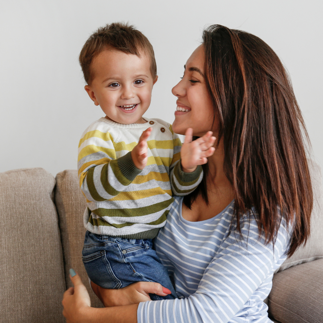 Small boy with mom